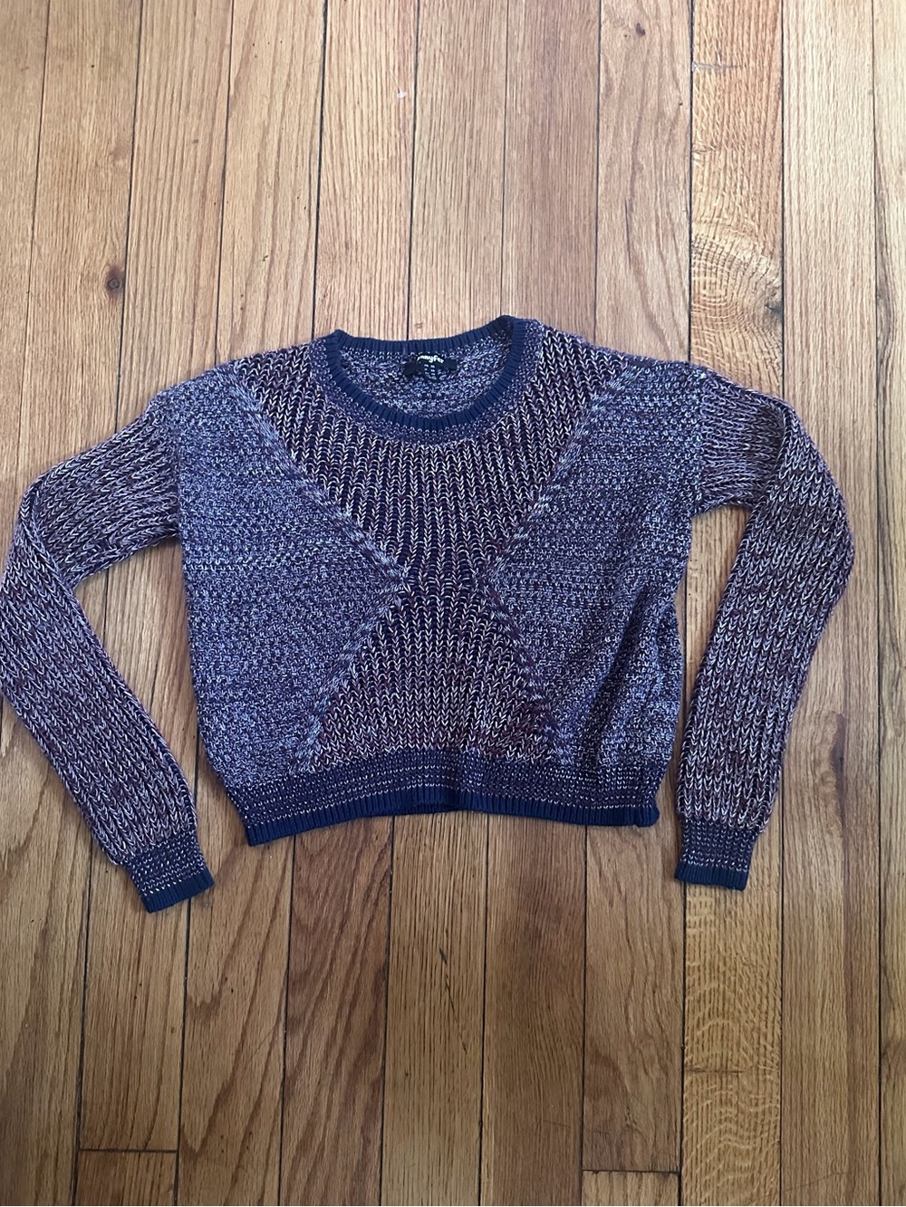 Marled Crewneck Sweater in Navy and Purple